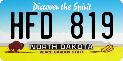 ND license plate HFD819