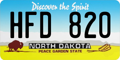 ND license plate HFD820
