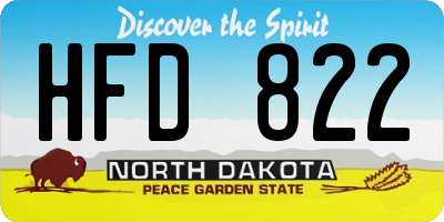 ND license plate HFD822