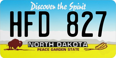 ND license plate HFD827