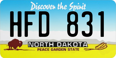 ND license plate HFD831