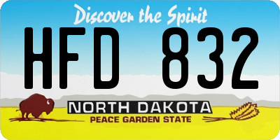ND license plate HFD832