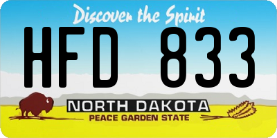 ND license plate HFD833