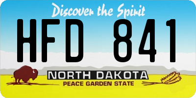 ND license plate HFD841