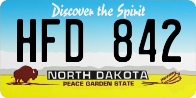 ND license plate HFD842