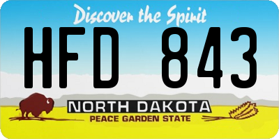 ND license plate HFD843
