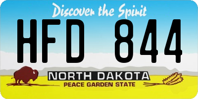 ND license plate HFD844