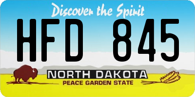 ND license plate HFD845