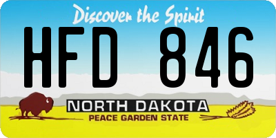 ND license plate HFD846