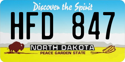 ND license plate HFD847