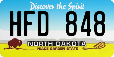 ND license plate HFD848