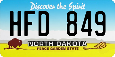 ND license plate HFD849