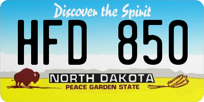 ND license plate HFD850