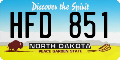 ND license plate HFD851