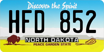 ND license plate HFD852