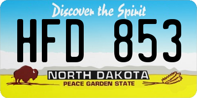 ND license plate HFD853