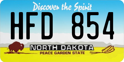 ND license plate HFD854