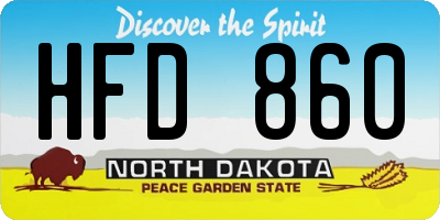 ND license plate HFD860