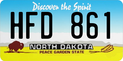 ND license plate HFD861