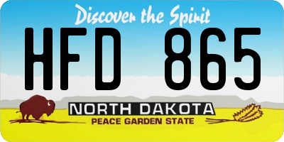 ND license plate HFD865