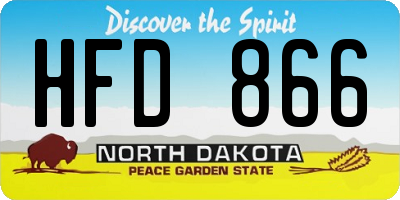 ND license plate HFD866