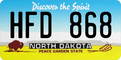 ND license plate HFD868