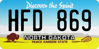 ND license plate HFD869