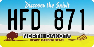 ND license plate HFD871