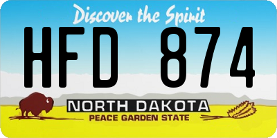ND license plate HFD874
