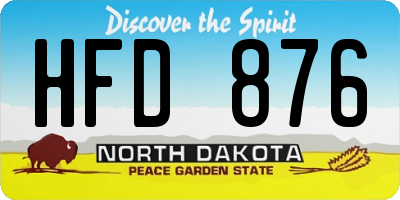 ND license plate HFD876
