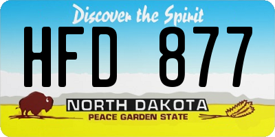 ND license plate HFD877