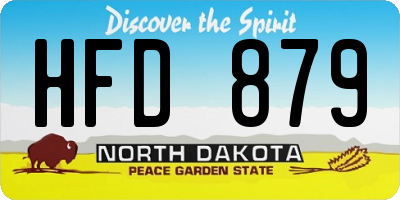 ND license plate HFD879