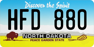 ND license plate HFD880