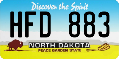 ND license plate HFD883