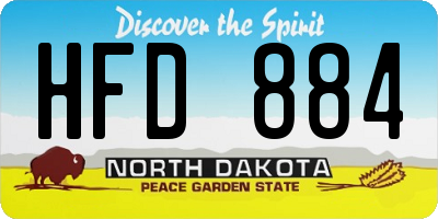 ND license plate HFD884