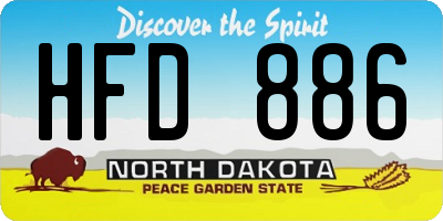 ND license plate HFD886