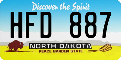 ND license plate HFD887