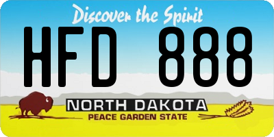 ND license plate HFD888
