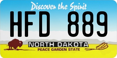 ND license plate HFD889