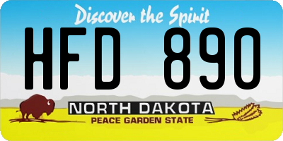 ND license plate HFD890