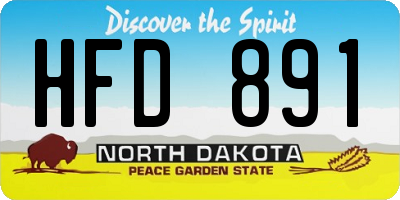 ND license plate HFD891