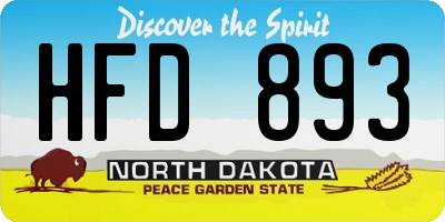 ND license plate HFD893