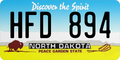 ND license plate HFD894
