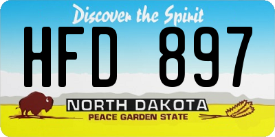 ND license plate HFD897