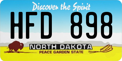 ND license plate HFD898
