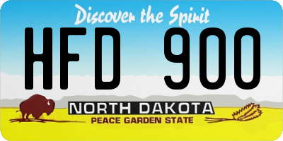 ND license plate HFD900