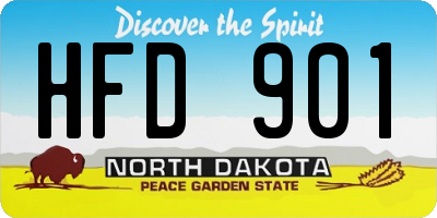 ND license plate HFD901