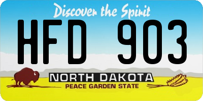ND license plate HFD903