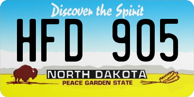 ND license plate HFD905