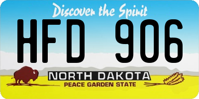 ND license plate HFD906